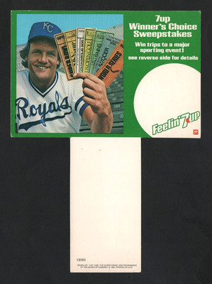 1981 7Up Soda Carton Advertisement, George Brett   Kansas City Royals  #L341