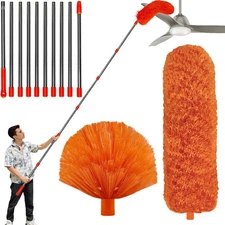 20ft Duster Kit with Extension Pole, Cobweb Cleaner, Washable Head, Home