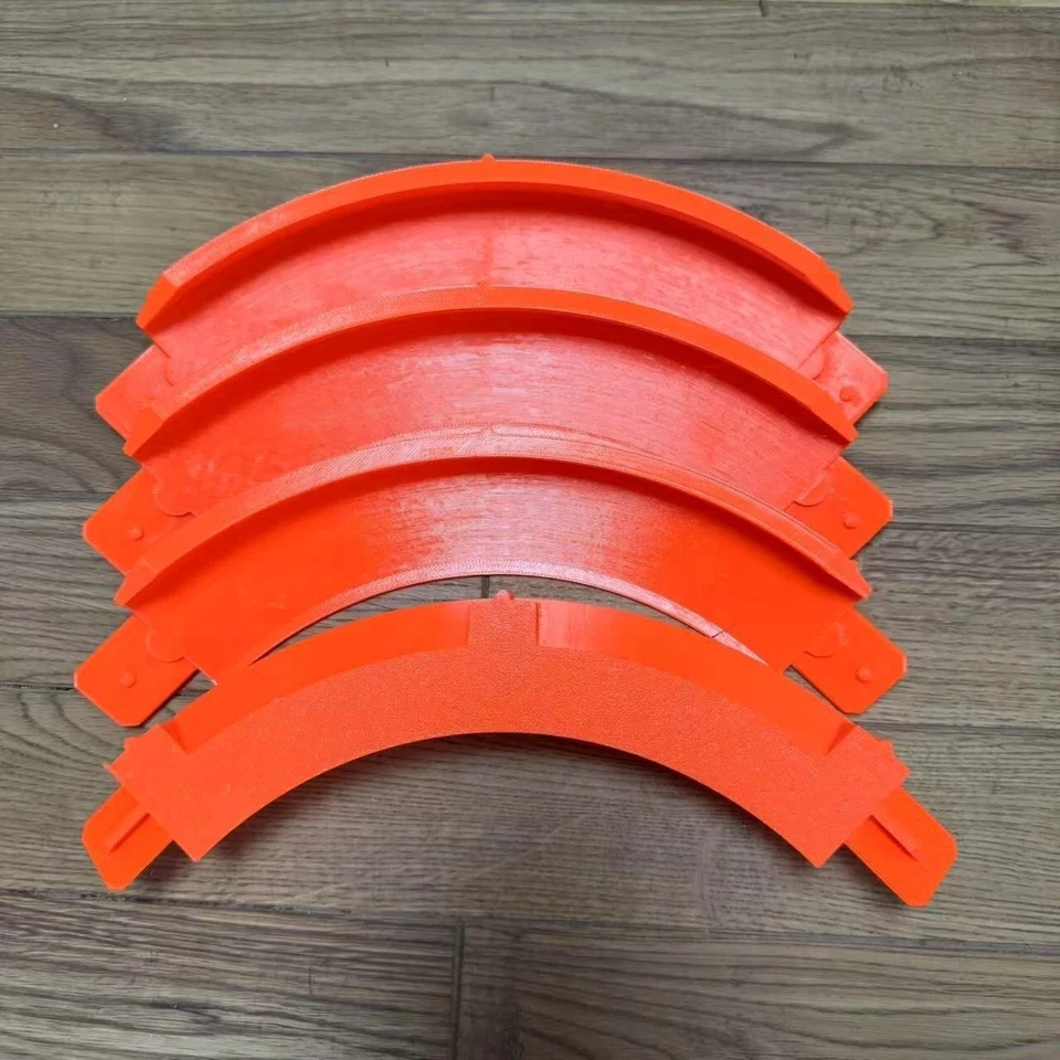 4 Pack Die Cast Hot Wheels Compatible 90 Degree High Bank Turn Curve Corner - Image 3 of 4