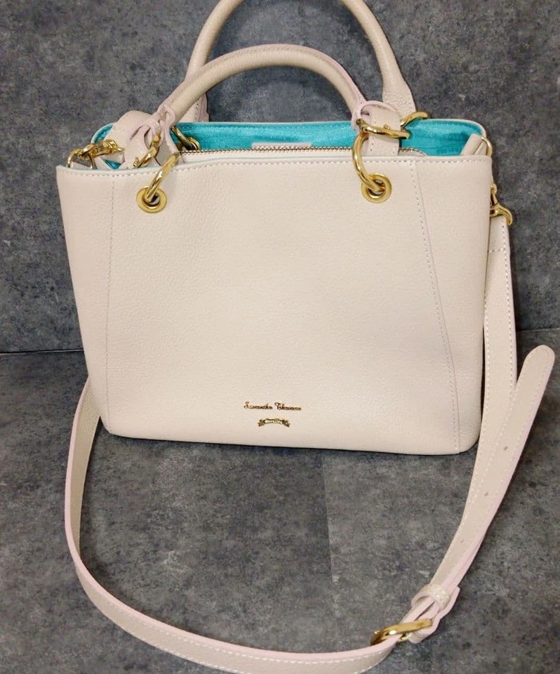 Samantha Thavasa Leather Shoulder Bag Near Mint Black Tote Authentic - Image 2 of 4