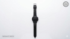 Minimalist Men Watch Black Suede Leather Strap All Black Case Creative Fashion