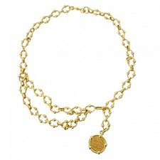 Auth 6ab1399-k CHANEL belt Gold Gold metal fitting Pre-owned Women