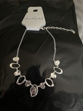 Brand New Gloria Vanderbilt Multi Circle Necklace, Silver tone