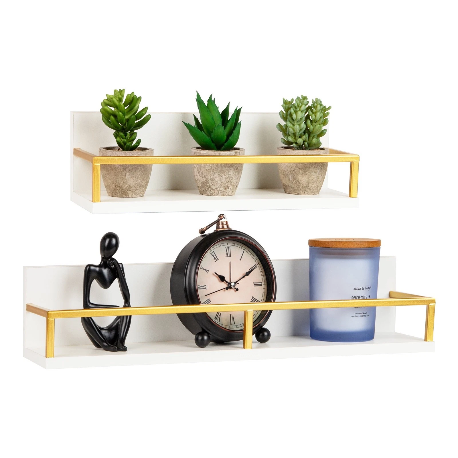 Floating Shelves Wall-Mounted Office Organizers Modern MDF Display Storage