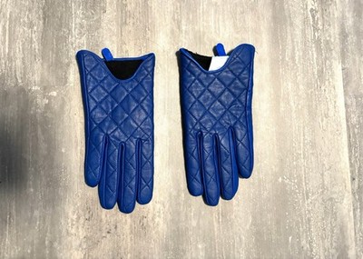 Exklusive Parkbravo Damen-Lederhandschuhe in Kobaltblau