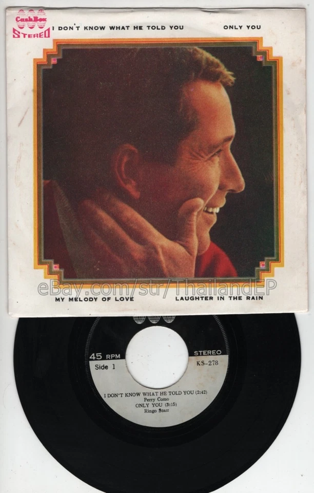 PERRY COMO /RINGO STARR /BOBBY VINTON /NEIL SEDAKA THAI EP 7" THAILAND 45RPM - Image 2 of 3