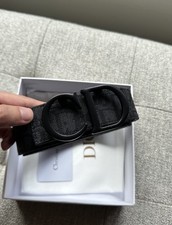 Christian Dior Black Monogram Belt Men  s Size 30-33 105cm Black Buckle