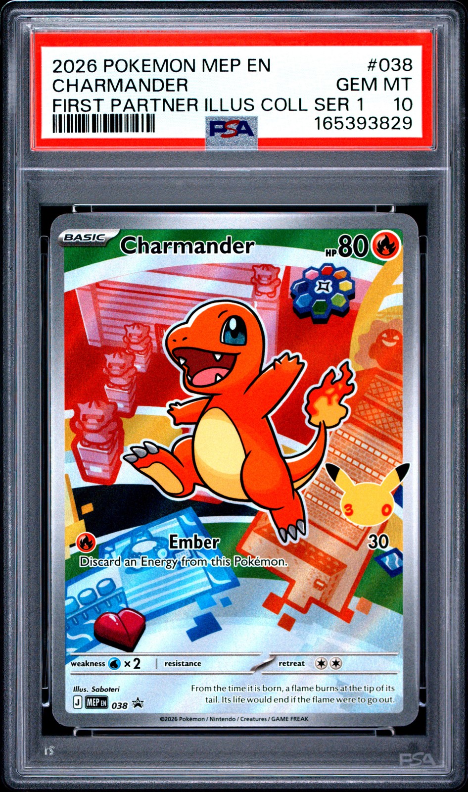 2026 POKEMON MEP EN-ME BLACK STAR PROMO #038 CHARMANDER PSA 10