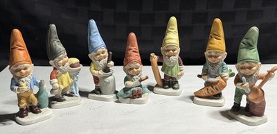 7 Brinns Ceramic Gnome Figurines