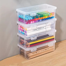 4 large transparent PP storage boxes with lids