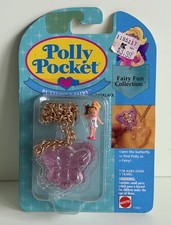 Polly Pocket BUTTERFLY FAIRY LOCKET Necklace 1993 Vintage Bluebird NIP MOC