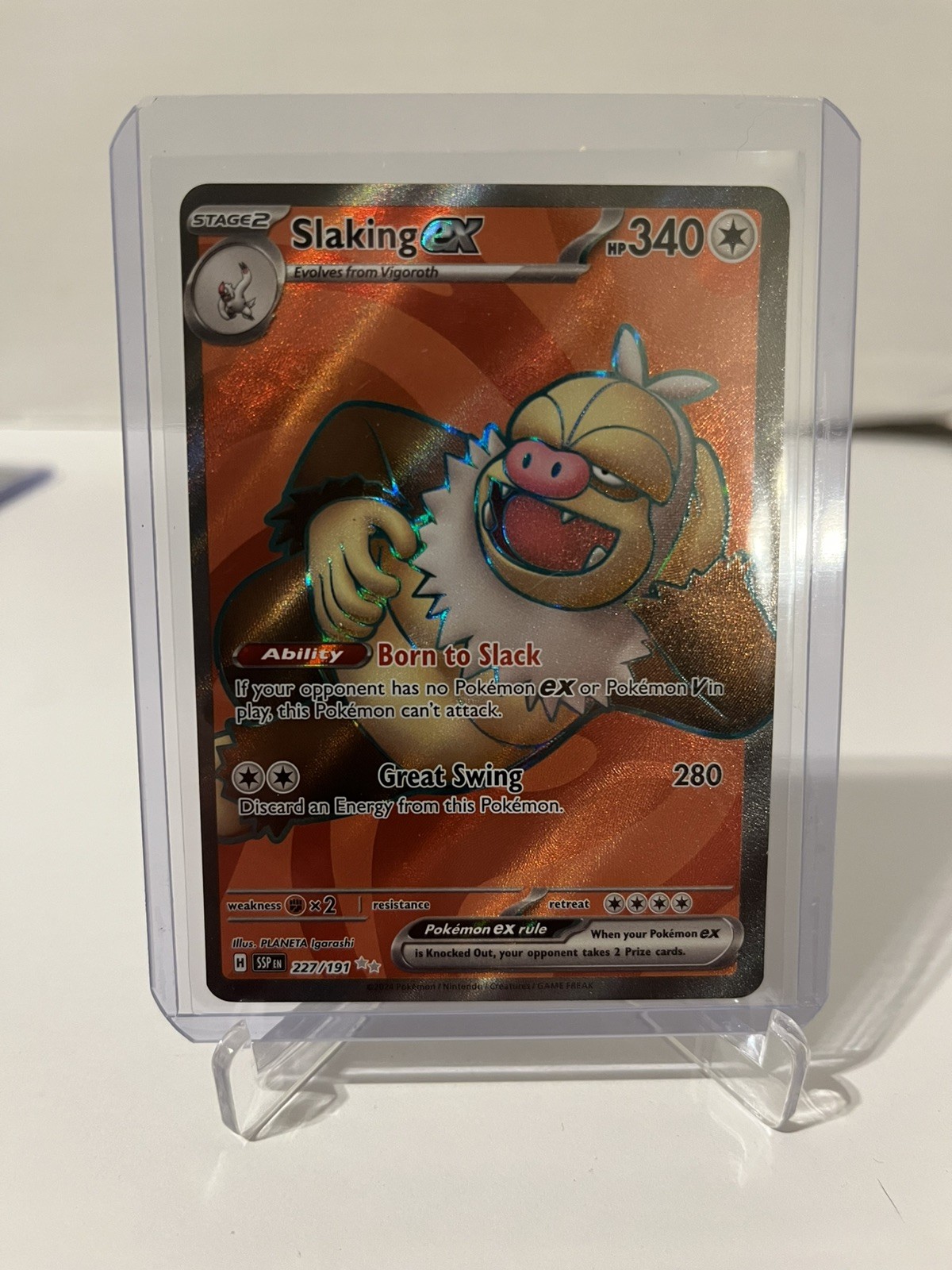 Slaking ex 227/191 Ultra Rare Surging Sparks Pokemon Near Mint