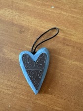 Christmas Ornament Wood/Metal Heart Shaped