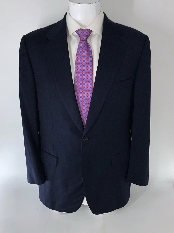 Blazer Belvest 44L Azul Marino Super 100’s Lana 2B NV Puños Funcionales Italia YGI O5-68 Foto 2 de 4