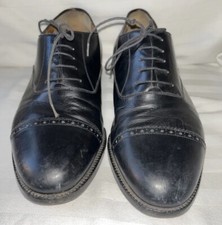 Salvatore Ferragamo Men's Leather Shoes Oxford Lace Up Black Size 9 2E