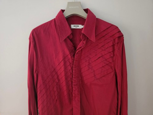 Designer Rare MOSCHINO Men's D&G Diesel Slim Red Button Shirt M - Picture 9 of 10
