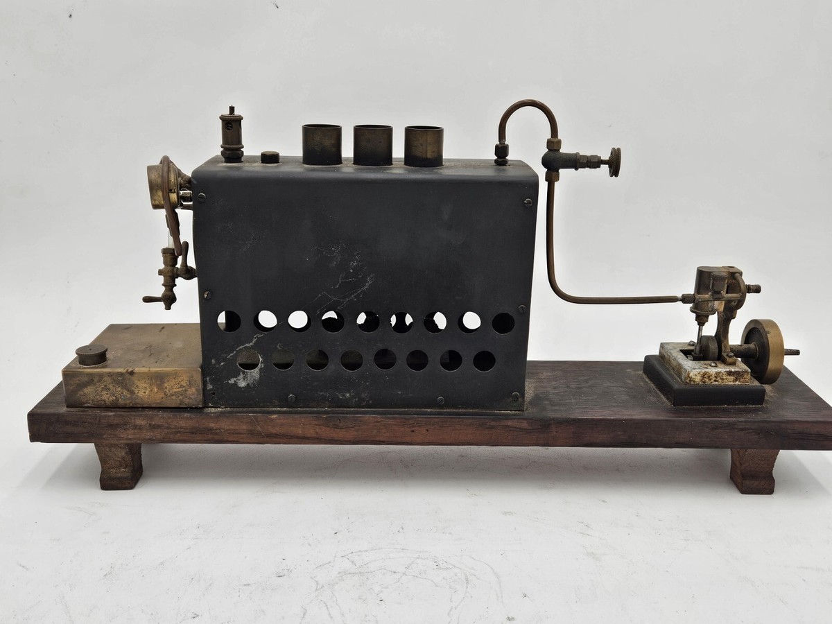 Unknown vintage live Steam boiler with oscillating engine antique AWESOME 