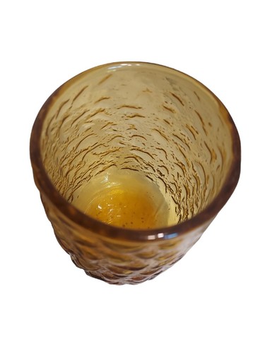 Vintage Anchor Hocking Lido Milano Honey Gold Amber Glass Tumbler Set of 4 MCM - Picture 4 of 6