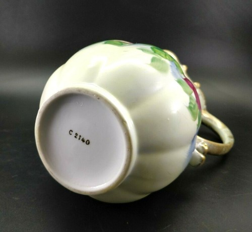 Victorian Hand Painted Water Pitcher 10" Red Pink Yellow Roses Gold Trim - Picture 11 of 12