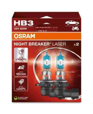 OSRAM Night Breaker Laser +150% HB3 Car Headlight Bulbs (Twin) - Image 1 of 2