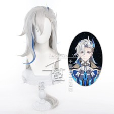 Genshin Impact Neuvillette Cosplay Wig LONG party hair Synthetic Costume Wigs
