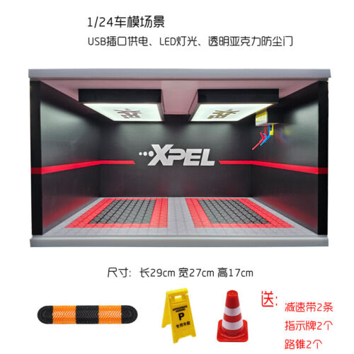 1:18/24 Diorama Car Garage Model Car Cabinet Showroom Scene Display Model Toys - Picture 29 of 30