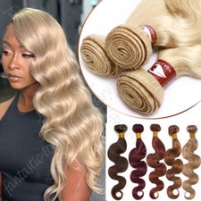 Blonde Virgin 100 Remy Human Hair Extensions Weave Weft 1-3 Bundles Body Wave