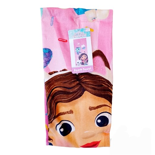 Gabby's Dollhouse Beach/Bath Towel-27x54"-Mercat-Kitty Fairy-Pandy Cat-Cakey Cat