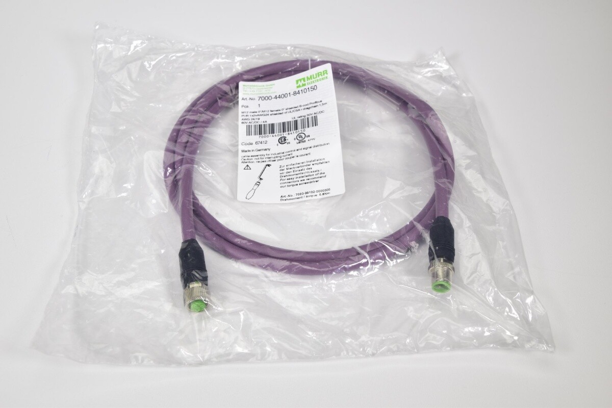 MURR ELEKTRONIK 7000-44001-8410150, Connecting Cable M12 L=1.5m - NEW