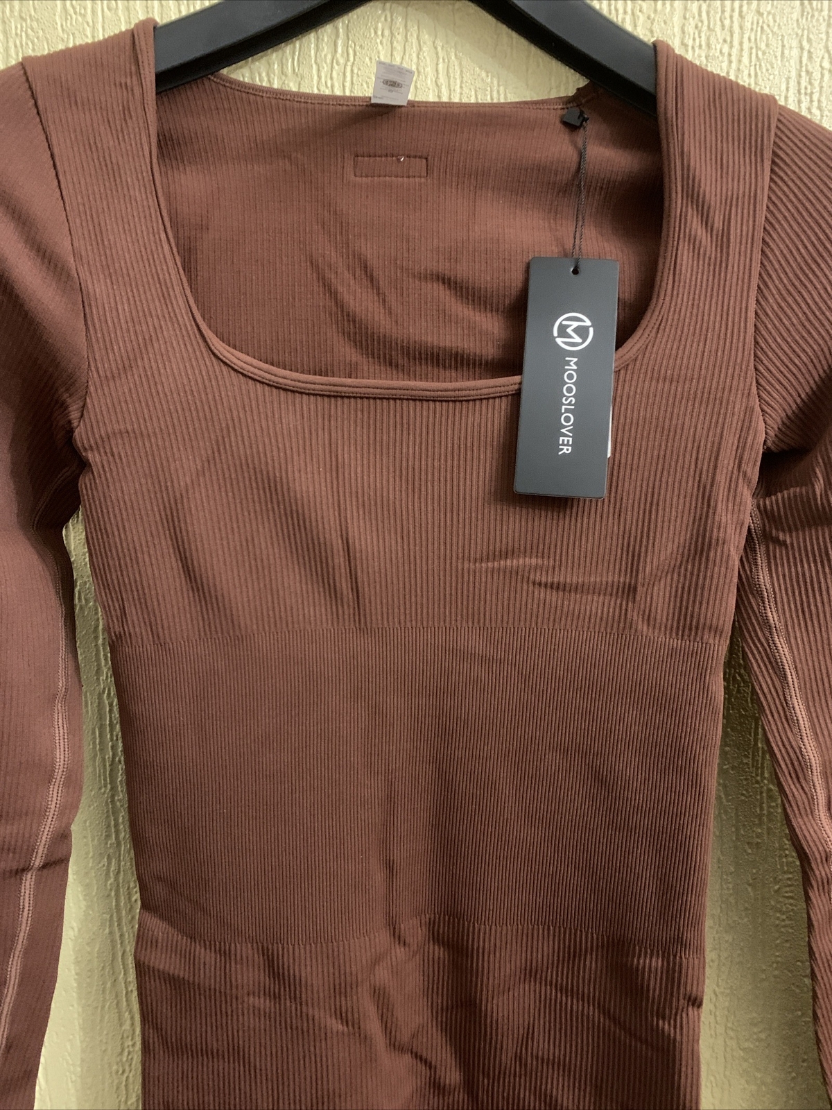 Mooslover Jumpsuit Brown Ribbed Seamless Small=UK Size 68 Long Sleeve