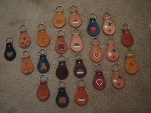  21 Genuine Leather Keyfobs 