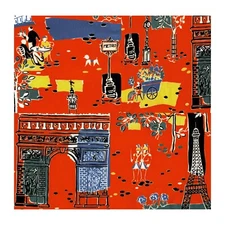 Gift Wrapping Paper, RARE retro Paris France Design, 25 Sheet Pack, 12"x12"