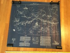 PONY EXPRESS MAP ST JO TO SACRAMENTO WAY STATIONS 2000 MILE TRIP appr 39" x 39"