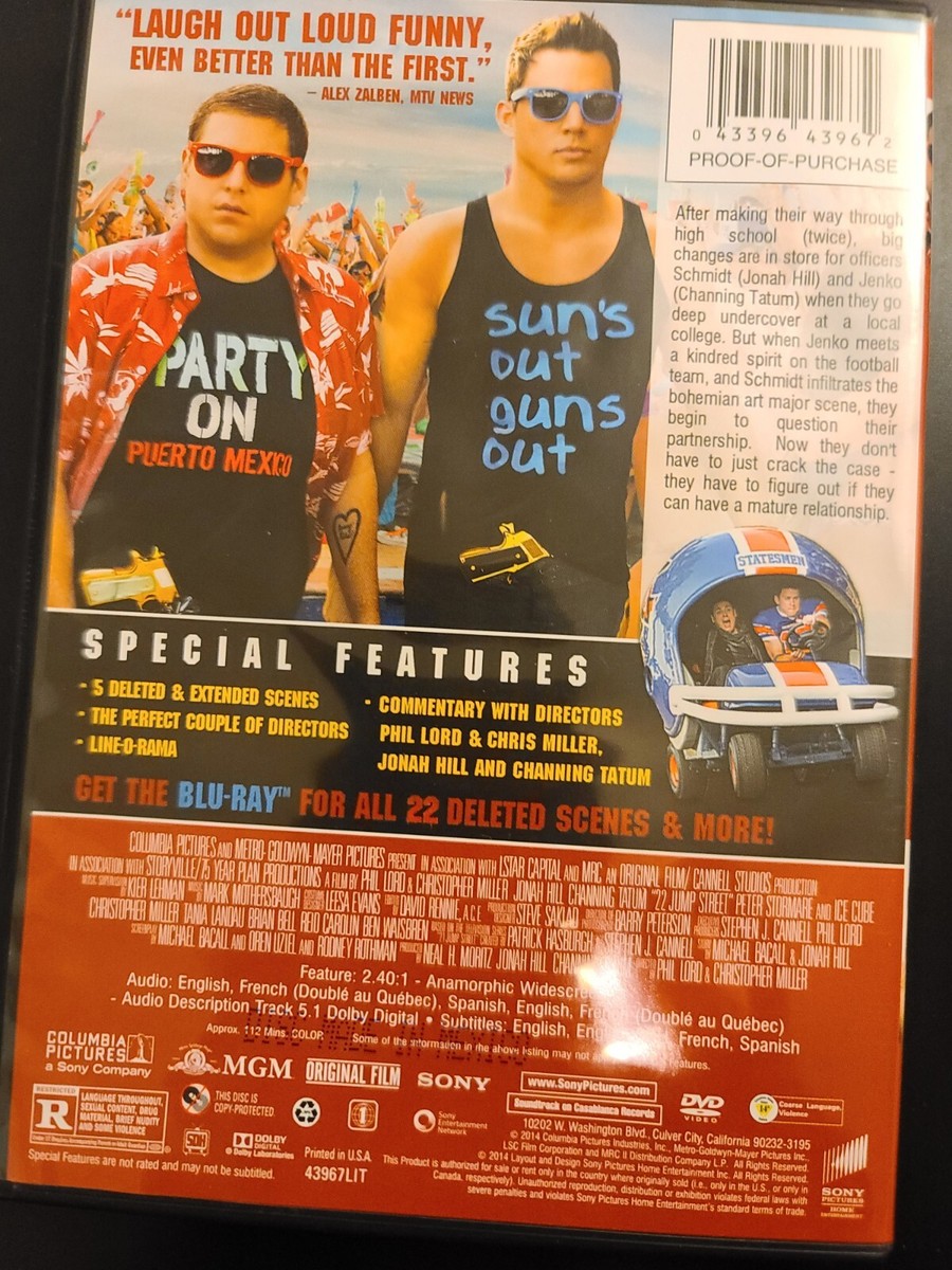 22 Jump Street DVD Channing Tatum Jonah Hill Comedy Movie New