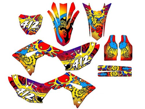 2017-2018 CRF 450 RX ZANY Red Senge Graphics Kit Compatible with Honda - Picture 1 of 10