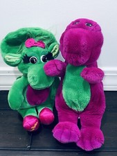 Barney Baby Bop Plush Lot Vintage Stuffed Animal Doll Purple Dinosaur Dakin 10