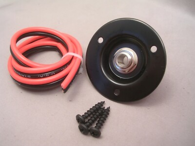 Speaker Cab Jack Plate 2'' Round Metal w/3 Screws, Wire & 1/4'' REAN Jack