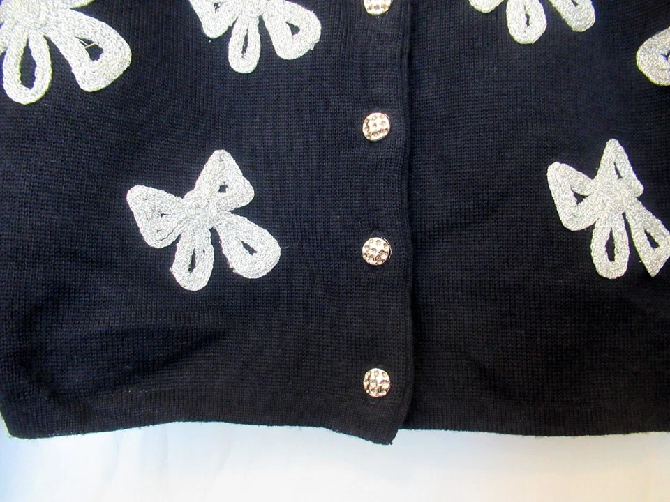 Suéter azul marinho Premier Collection, arcos prateados, década de 1980, 38" peito - Imagem 3 de 4