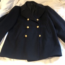 Usn Navy Pea Coat Gold Eagle Buttons Wool