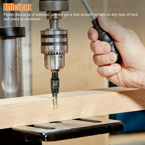 12Pcs Countersink 1/4 Drillforce Cobalt Drill Bit Set HSS Jobber Metal Drill Bit - Picture 5 of 8