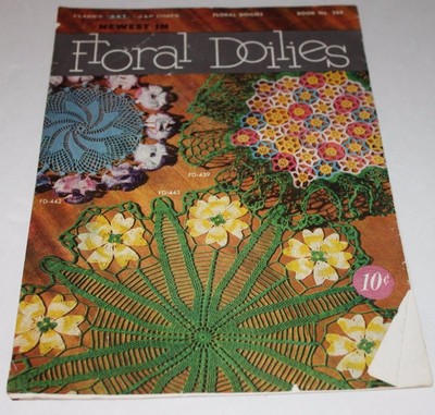 1950 crochet Doilies flowers Clark Flora Crochet booklet floral doily patterns