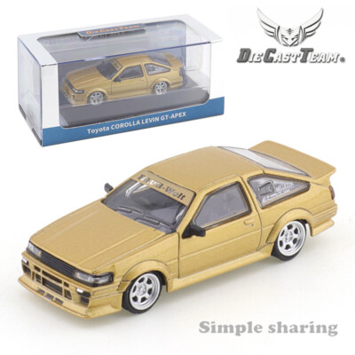 64/1 2台セットToyota COROLLA LEVIN GT-APEX 1/64 Toyota Corolla Levin 2-door GT-APEX 1985 Black Grey LV