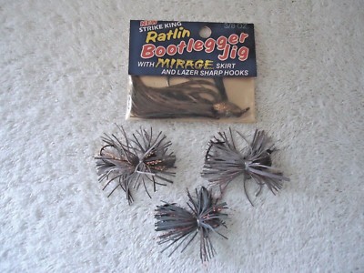 Lot Of 4 '' NOS '' Jigs,1,3/8 oz.Strike King Ratlin Bootlegger,3,Handmade Mini Jig