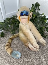 VINTAGE STEIFF MOHAIR MUNGO MONKEY with LONG TAIL BLUE EYES 12"