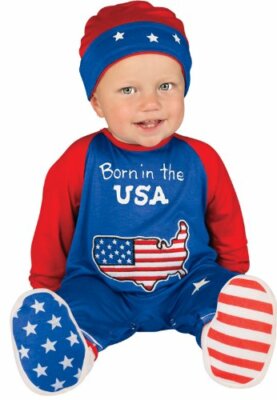 ハッピー Babys Born in USA Halloween Costume 4th July Infant Size 6-12