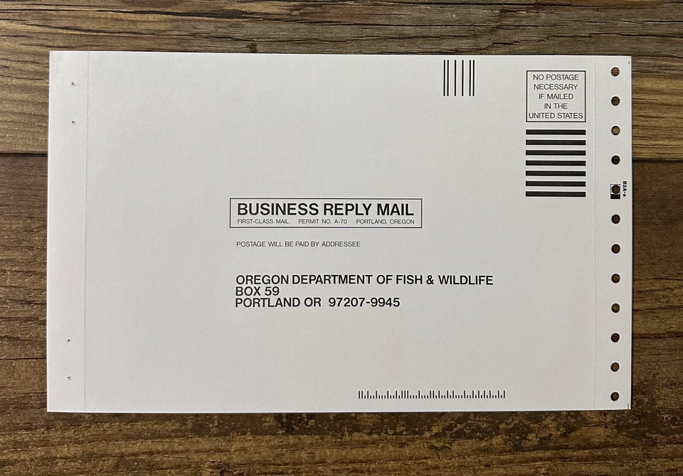 1994 OREGON - State Duck Stamp - MNH **HUNTER TYPE w/ Harvest Survey - NON-RES - Image 3 of 3