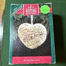 Vintage Hallmark Keepsake Christmas Ornament For The One I Love 1992 Heart