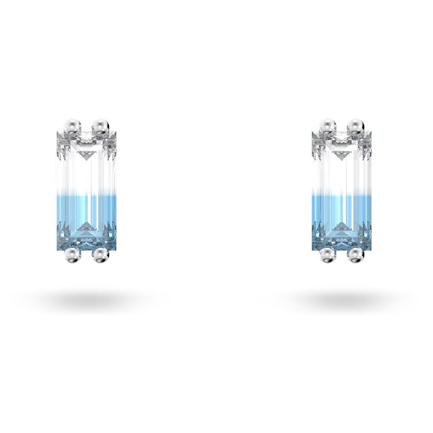 Swarovski Stilla Silver + Blue Stud Earrings - Image 2