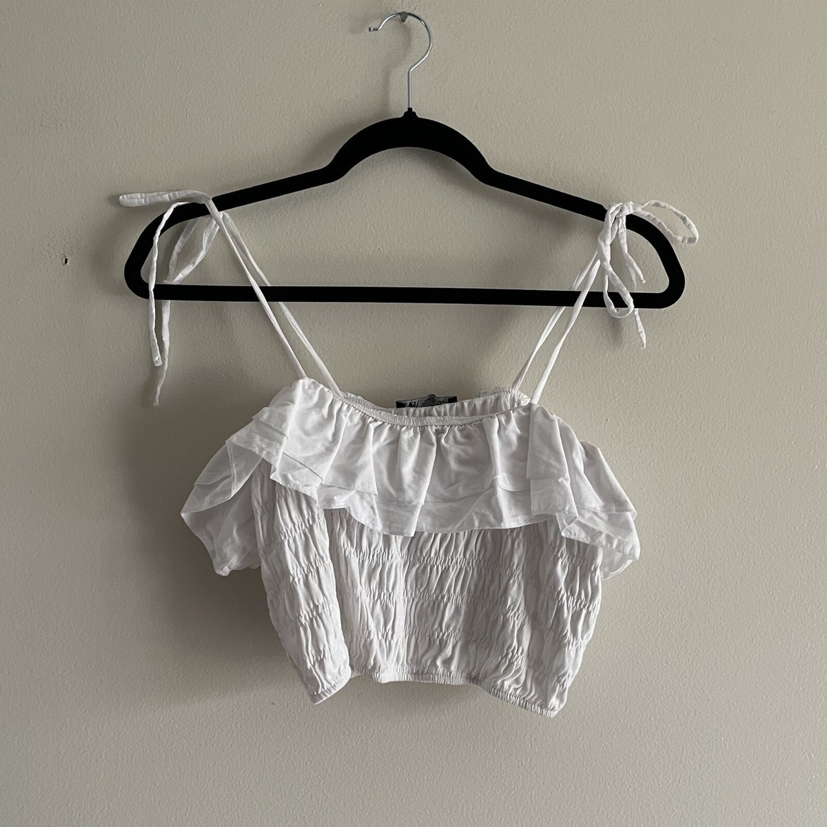 トップス tyn.TGOR Frill camisole OFF-WHITE Camisole in off-white modal with embroidered tulle