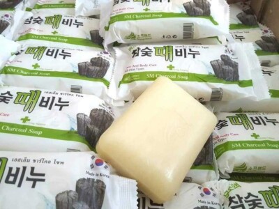 SET OF 4 ---SM Charcoal Soap, Charcoal Soap, Charcoal Soap Korea, Korean Soap